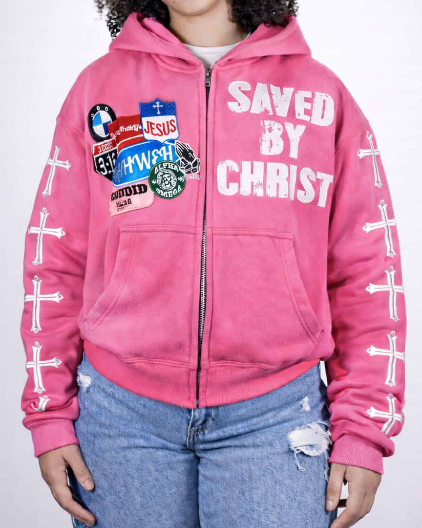 "Pink" Savior Zip Up Hoodie