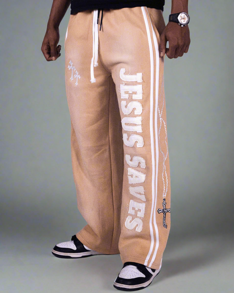 "Desert Cream" Jesus Saves Sweatpants