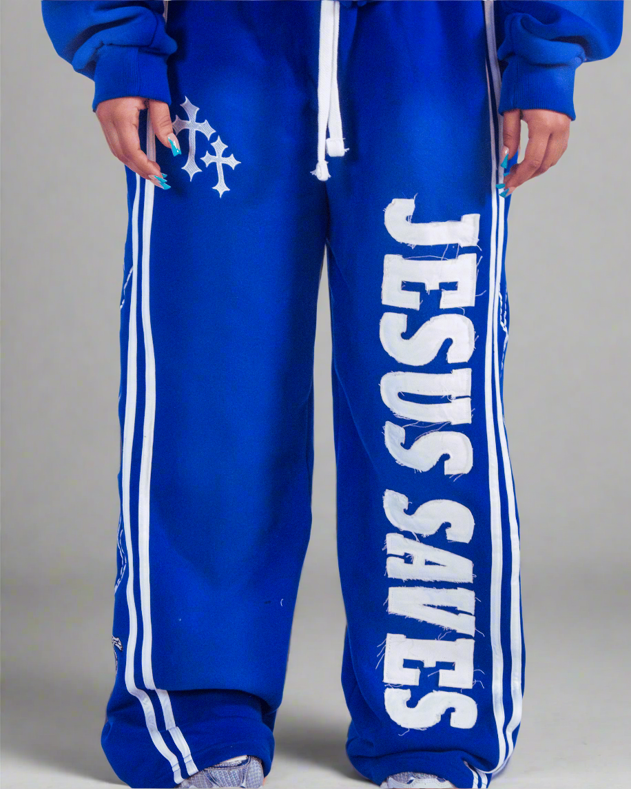 "Ocean Blue" Jesus Saves Sweatpants