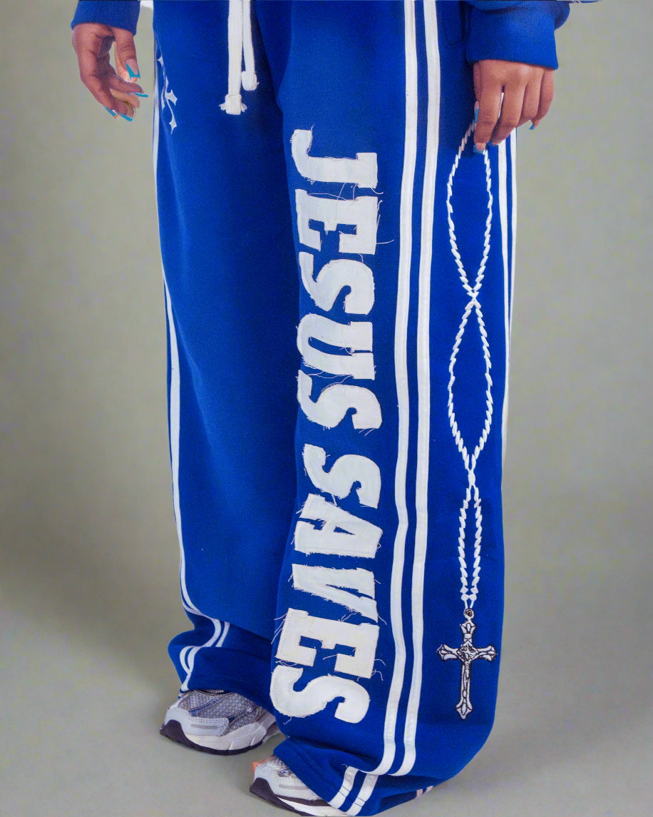 "Ocean Blue" Jesus Saves Sweatpants