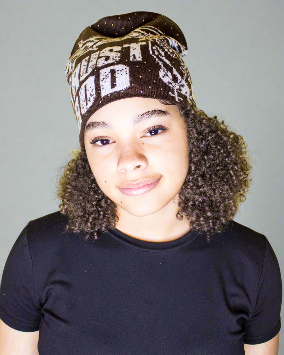 "Bronze Brown" Trust God Silk Lined Crown Beanie